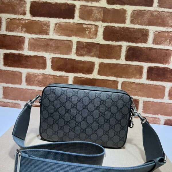 Gucci GG Supreme Camera Crossbody Bag – Grey/Black Monogram PVC & Leather Trim