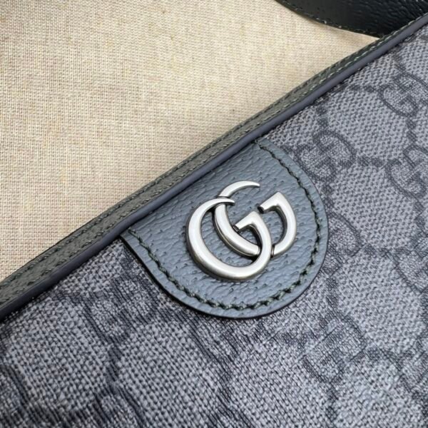 Gucci GG Supreme Camera Crossbody Bag – Grey/Black Monogram PVC & Leather Trim