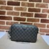 Gucci GG Supreme Camera Crossbody Bag – Grey/Black Monogram PVC & Leather Trim