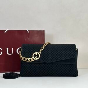 Gucci Large GG Shoulder Bag with Chain 857362 – Black GG Monogram