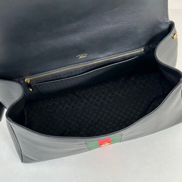 i1775721543463_6716_0_9 Gucci Paparazzo Large Top Handle Bag Black Leather Horsebit Web Stripe