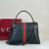 i1775721543492_9988_0_3 Gucci Paparazzo Large Top Handle Bag Black Leather Horsebit Web Stripe