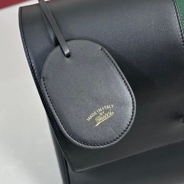 i1775721544238_2902_0_6 Gucci Paparazzo Large Top Handle Bag Black Leather Horsebit Web Stripe