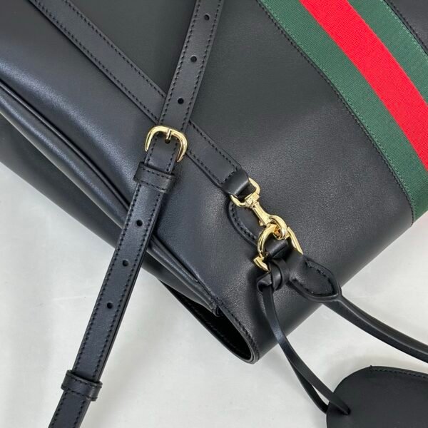 i1775721544278_1908_0_7 Gucci Paparazzo Large Top Handle Bag Black Leather Horsebit Web Stripe